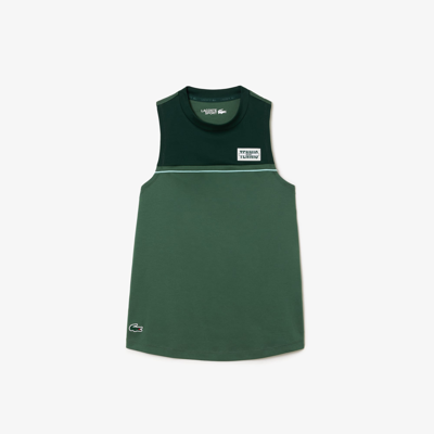 Lacoste Women's Contrast Stretch Cotton Sport T-shirt - 32 In Green
