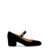 Gianvito Rossi Suede Block-heel Mary Jane Pumps In Black