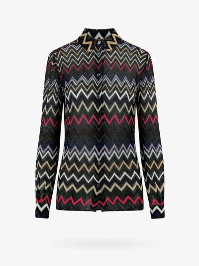 Missoni Zigzag-pattern Long-sleeved Shirt In Multicolor