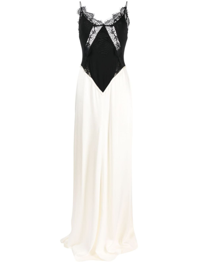 Victoria Beckham Lace Insert Cami Floorlength Dress In White
