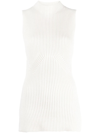 Gauchère Open-back Ribbed Top In Neutrals