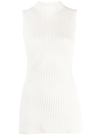 Gauchère Open-back Ribbed Top In Neutrals