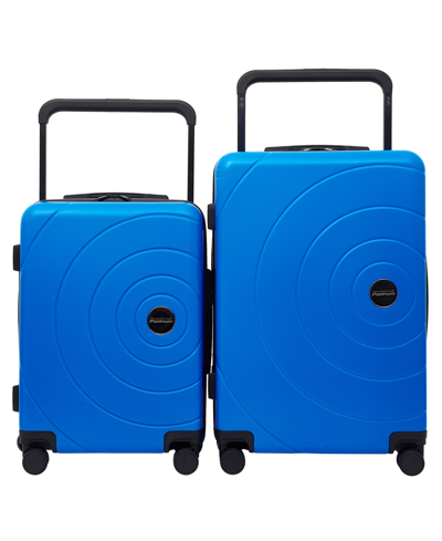 Travelers Club Odyssey Collection 2 Piece Rolling Hard Case Collection With X-tra Wide Telescopic Handle Set In Blue