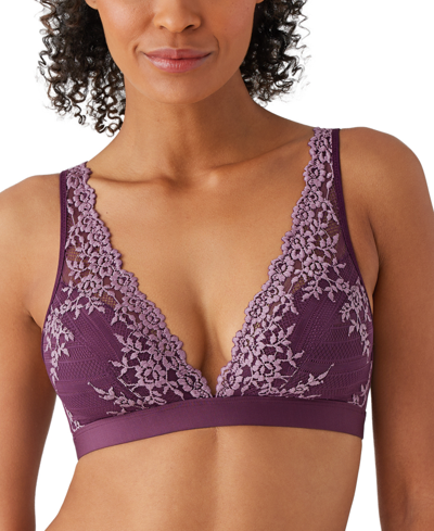 Wacoal Embrace Lace Convertible Plunge Soft Cup Wireless Bra In Italian Plum/valerian