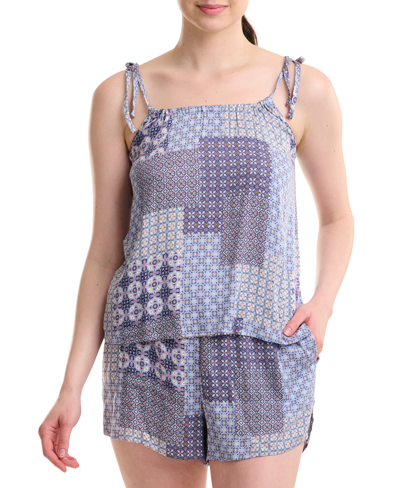 Splendid Women's Patchwork Camisole Two-piece Pajama Set In Patchwork Geo