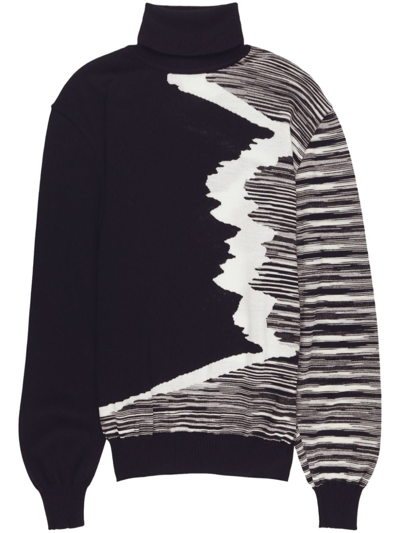 Missoni Patterned Intarsia-knit Wool Jumper In Black