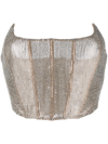 Giuseppe Di Morabito Rhinestone-embellished Strapless Top In Silver