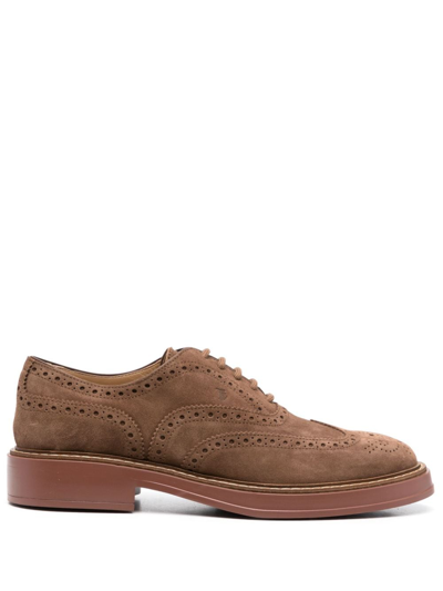Tod's Suede Lace-up In Brown