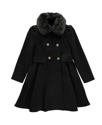 S Rothschild & Co Kids' Toddler And Little Girls Double Breasted Princess Coat In Black