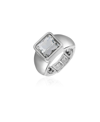 T Tahari Silver-tone Clear Stone Stretch Ring In Silver