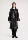 TOTÊME RAGLAN-SLEEVE LEATHER COAT BLACK