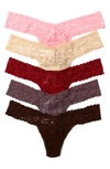 HANKY PANKY ASSORTED 5-PACK LACE LOW RISE THONGS