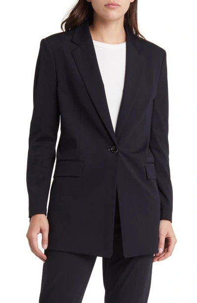 Hugo Boss Boss Jabinalah One-button Virgin Wool Blazer In Black