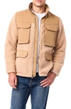 Bernardo High Pile Fleece Insulated Technical Jacket In Tan