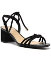 Arezzo Women's Camila Mid Block Heel Sandals In Black Nubuck