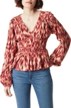 Sam Edelman Evie Ikat Print Peplum Blouse In Ikat Animal