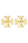 Tory Burch Gold Brass Earrings In Tory Gold