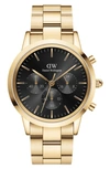 Daniel Wellington Men's Iconic Chronograph Gold-tone Stainless Steel Watch 42mm In Gold