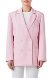 Endless Rose Women's Double Breasted Basic Blazer In Pink