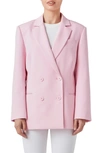 Endless Rose Double Breast Basic Blazer In Pink In Pink