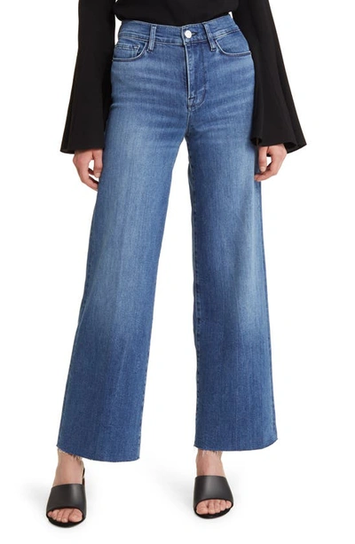 Frame Le Slim Palazzo Raw After Cropped Jeans In Blue