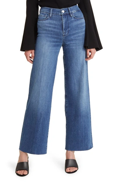 Frame Le Slim Palazzo Raw After Cropped Jeans In Daphne Blue
