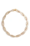 NORDSTROM BAGUETTE CUBIC ZIRCONIA TWISTED COLLAR NECKLACE