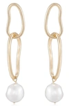 Ettika Pearl Drop Earring In Gold