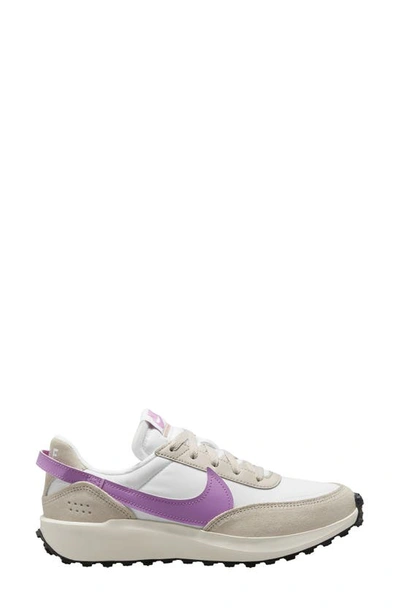 Nike Waffle Debut Sneaker In White/ Fuchsia/ Brown/ Sail