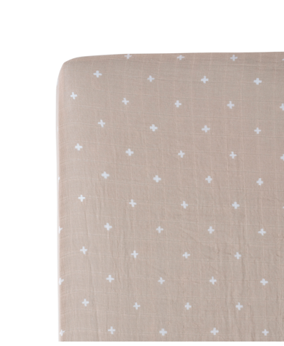 Little Unicorn Baby Boys Or Baby Girls Printed Muslin Crib Sheet In Taupe Cross