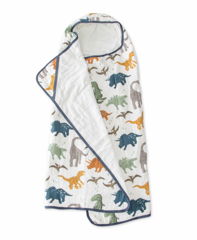 Little Unicorn Babies' Toddler Cotton Muslin Hooded Towel In Dino Friends Print