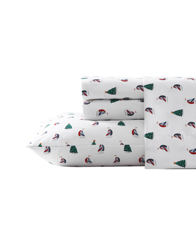 Nautica Printed Flannel 4-pc. Sheet Set, Queen In Holiday Sails