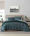 Nautica North Sail Plaid Brushed Microfiber Comforter Sets Bedding In Captain's Blue