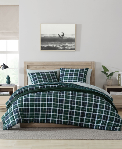 Nautica North Sail Plaid Brushed Microfiber Comforter Sets Bedding In Captain's Blue