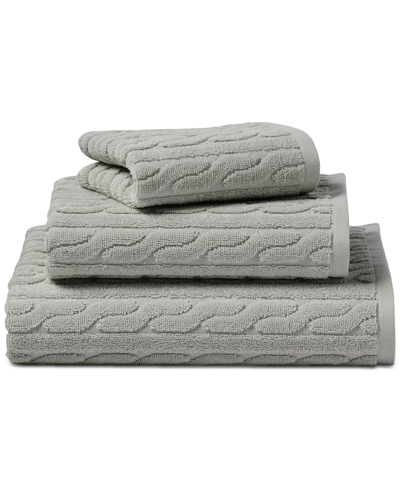Ralph Lauren Sanders Cable Bath Towel Bedding In Pewter Grey