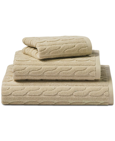 Lauren Ralph Lauren Sanders Cable Bath Towel Bedding In Solid Tan