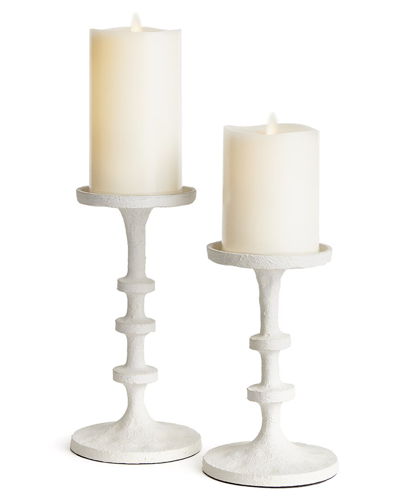 Napa Home & Garden Set Of 2 Abacus Petite Candle Stands In White