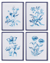 NAPA HOME & GARDEN NAPA HOME & GARDEN SET OF 4 INDIGO WATERCOLOR BOTANICAL PRINTS