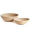 NAPA HOME & GARDEN NAPA HOME & GARDEN SET OF 2 CANE RATTAN LOW BOWL