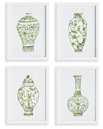 Napa Home & Garden Set Of 4 Imperial Petite Prints In Green