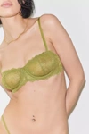 Out From Under Chantilly Lace Balconette Bra In Light Green