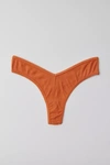 Out From Under Ribbed V Thong In Orange