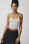 Urban Renewal Remnants Rose Lacey Tank Top In White