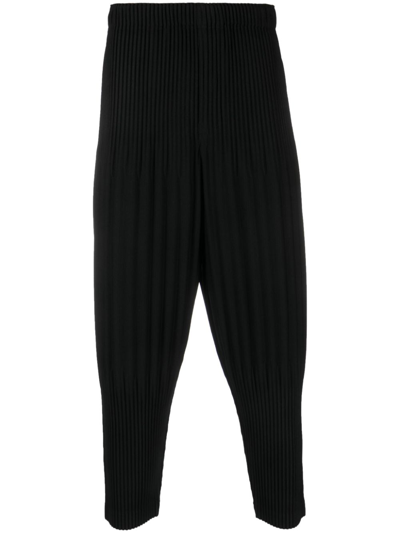 Issey Miyake Mc February Pleated Tapered Trousers In Black