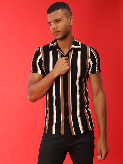 Campus Sutra Men Stylish Striped Casual Shirts In Multi