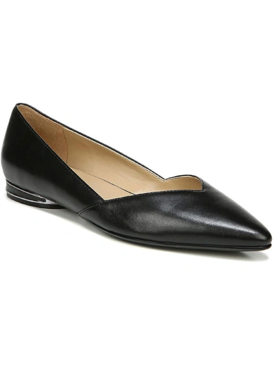 Naturalizer Havana Womens Pointed Toe Flats In Black Leather