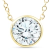 Pompeii3 1.88ct Round Solitaire Diamond Bezel Pendant 14k Yellow Gold Enhanced In Multi
