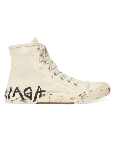 Balenciaga Paris High-top Sneakers In White,black