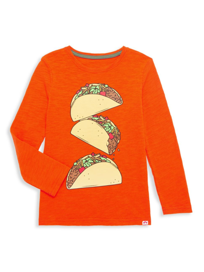 Appaman Kids' Little Boy's & Boy's Taco Night Graphic Long-sleeve T-shirt In Orange