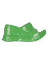 Givenchy Women's Marshmallow Wedge Sandals In Rubber In Absynthe Green
